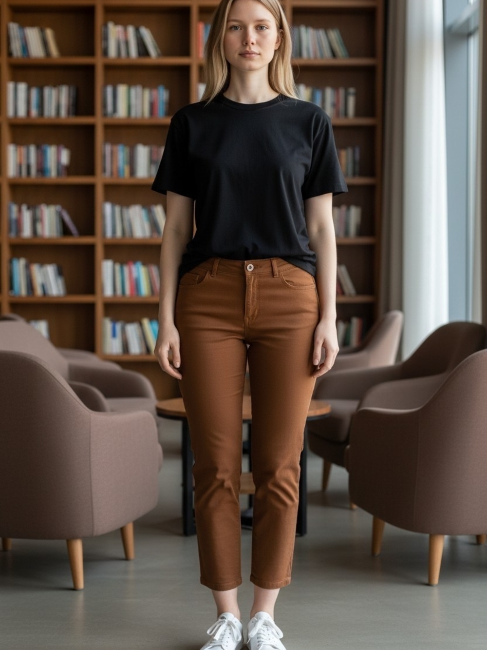 Women's Lands' End Chino Pants – Brown Sz 14 T
